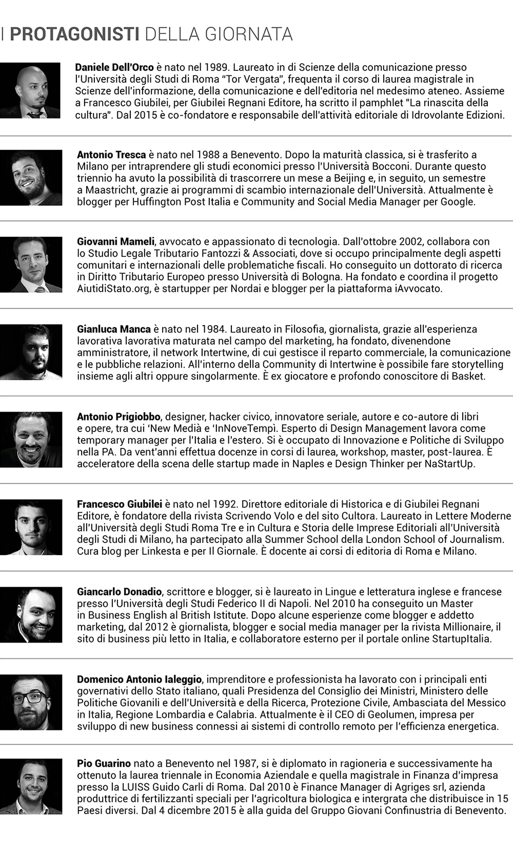 Giornata della Giovane Imprenditoria - Protagonisti
